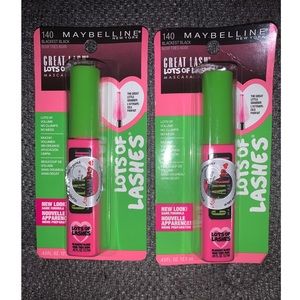 2 Brand New Maybelline Great Lash 140 Blackest Black Mascaras